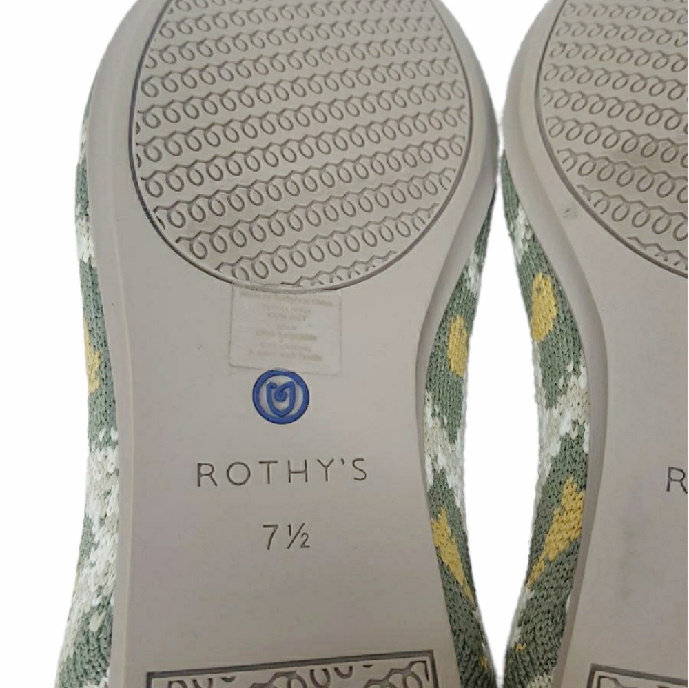 Rothy's Smoke Spot Loafer Round Toe Olive Camel Animal Print Flats Size 7.5 - Picture 11 of 12